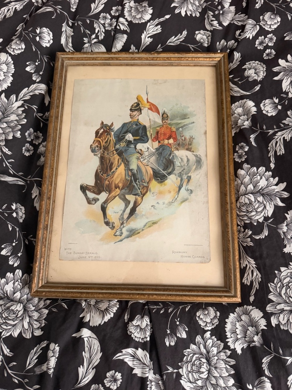 Vintage Framed Roxbury Horse Guards Art Print